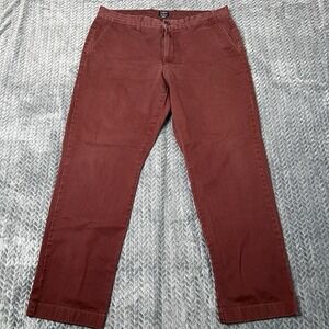 J. Crew The Sutton Flat Front Chino Pants Men's Size 36x29 Burgundy Red
